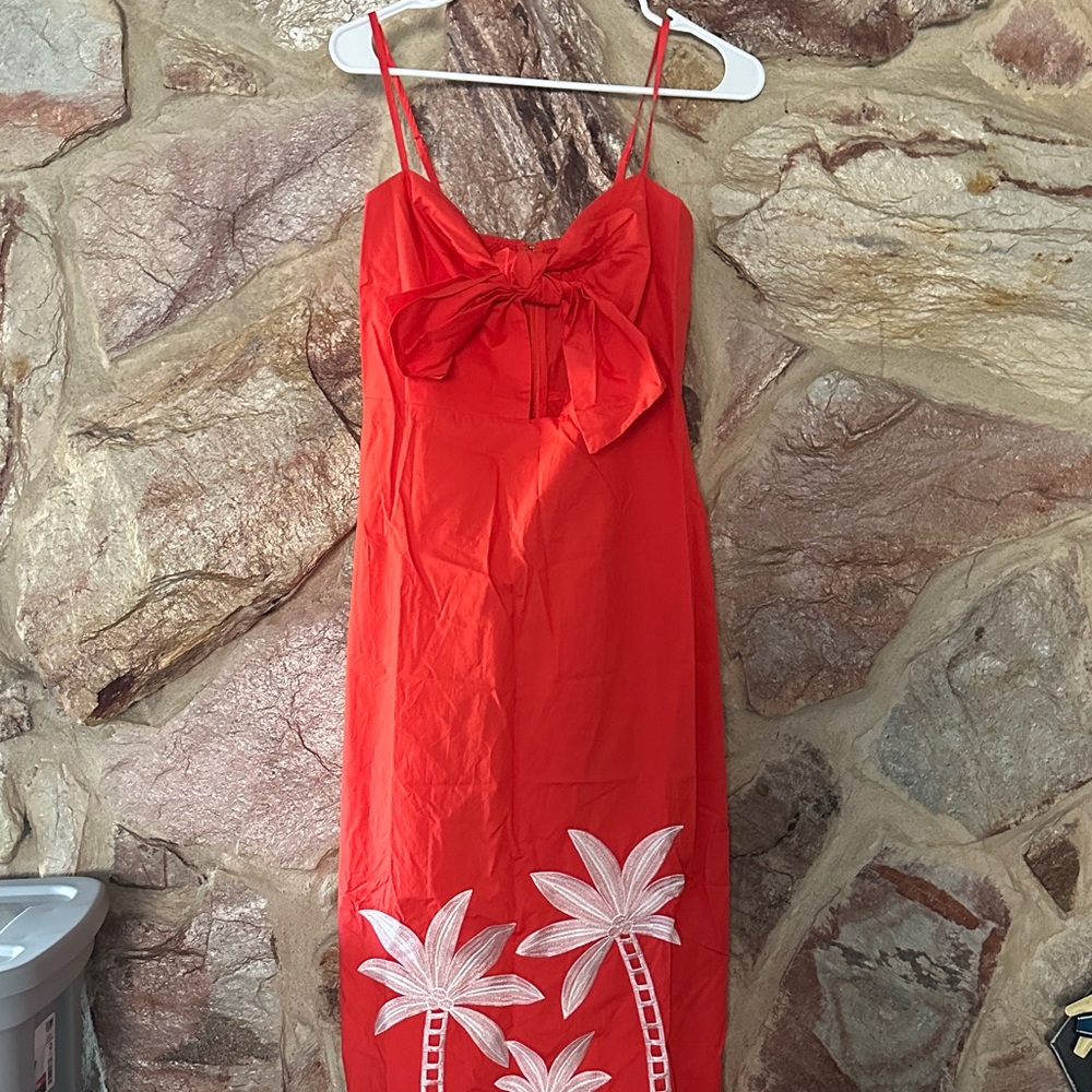 Commense Embroidered Bow-Detail Cami Dress size Medium - Picture 3 of 8